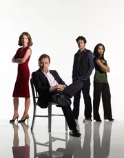 LIE TO ME: The Lightman Group is a private agency hired to expose the truth behind the lies in the new series LIE TO ME. Pictured L-R: Kelli Williams, Tim Roth, Brendan Hines and Monica Raymund.