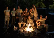 Maria Sten (Frances Neagley), Serinda Swan (Karla Dixon), Alan Ritchson (Jack Reacher), Shaun Sipos (David O'Donnell) and additional members of the 110th Unit