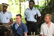 Dwayne (Danny John Jules, l.), Dan (Ciaran McMenamin, 2. v. l.), Fidel (Gary Carr, 2. v. r.) und Matt (William Beck, r.). Dwayne (Danny John Jules, l.), Dan (Ciaran McMenamin, 2. v. l.), Fidel (Gary Carr, 2. v. r.) und Matt (William Beck, r.).