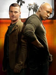 (8. Staffel) - Ermitteln Undercover im sonnigen Kalifornien, um die nationale Sicherheit zu wahren: Special Agent G. Callen (Chris O'Donnell, l.) und Special Agent Sam Hanna (LL Cool J, r.) ...