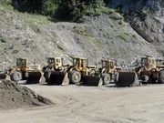 Line up of diggers.