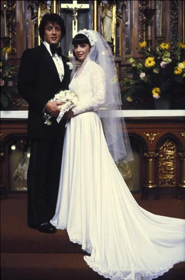 L-R: Rocky Balboa (Sylvester Stallone) and  Adrian (Talia Shire)