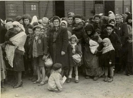 Auf der "Rampe" in Auschwitz: SS-Fotograf Bernhard Walter dokumentiert f&uuml;r seine Vorgesetzten, wie im Mai 1944 ungarische Juden in Auschwitz eintreffen.