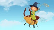 Ohne Hexenbesen braucht Petronella eine andere Mitfluggelegenheit. Ohne Hexenbesen braucht Petronella eine andere Mitfluggelegenheit.