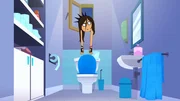 Wendy bleibt im Toilettenfenster stecken, als sie versucht heimlich zu Sammies Party zu kommen.