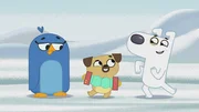 Vielleicht können Dog und Puck der Pinguindame mit einem kleinen Ständchen einheizen?
