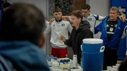 Kabinenansprache von Cheftrainer Merlin Polzin