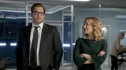 (v.l.n.r.) Dr. Jason Bull (Michael Weatherly); Marissa Morgan (Geneva Carr)
