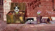 L-R: Clarabelle Cow, Minnie Mouse, Daisy Duck