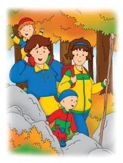 Mami, Papi, Schwester Rosie und Caillou machen einen Ausflug.