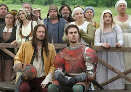 Ritterturnier Kronprinz Jan (Patrik Děrgel, re.) und sein Gehilfe Cecil (Jaroslav Plesl)