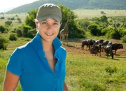 Moderatorin Wasiliki Goutziomitros auf Safari im Pilanesberg Moderatorin Wasiliki Goutziomitros auf Safari im Pilanesberg