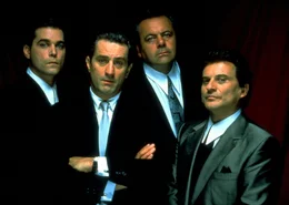 L-R: Henry Hill (Ray Liotta), James "Jimmy" Conway (Robert De Niro), Don Paul Cicero (Paul Sorvino) and Tommy DeVito (Joe Pesci).