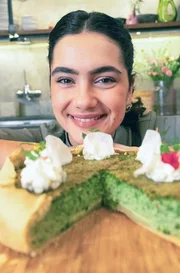 Die Quiche hat Lucie mit einer Grünkohl-Creme auf knusprigem Boden zubereitet.