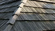 Old wooden shingle roof