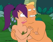 Wird Leela (l.) auf den Trick von Zapp Brannigan (r.) hereinfallen?; Wird Leela (l.) auf den Trick von Zapp Brannigan (r.) hereinfallen?