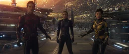 (v.l.n.r.) Scott Lang / Ant-Man (Paul Rudd); Cassie Lang (Kathryn Newton); Hope Van Dyne / Wasp (Evangeline Lilly)