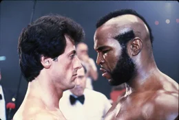 Der Weltmeister und sein Herausforderer: Clubber Lang (Mr.T, r.) hat f&uuml;r den Liebling der Fans Rocky Balboa (Sylvester Stallone, l.) nicht sonderlich viel &uuml;brig.