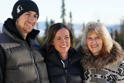 Jeff, Kati Jo and Gretchen at the Deeters homestead in Fairbanks, Alaska.