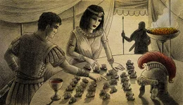 Graphic Novel: Kleopatra und Marcus Antonius bereiten sich auf die Schlacht von Actium gegen die Flotte von Oktavian vor.