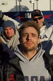 The crew of the Saga: Dean Gribble, Dave Felton, Captain Jake Anderson, Sean Dunlop, and Hannes Huswick.