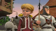 Prinz John (links) ist von einer Reise heimgekehrt und möchte Schafhirte werden und nur noch Gutes tun. Was wohl dahintersteckt?