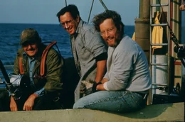 L-R: Quint (Robert Shaw), Brody (Roy Scheider), Hooper (Richard Dreyfuss)