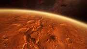 CGI- In Wasser gemeißelte Merkmale auf der Marsoberfläche.