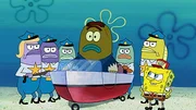 Tattletale Strangler (m.), SpongeBob (r.)
