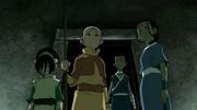 L-R: Toph Beifong, Aang, Sokka, Katara