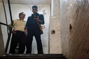 Pictured: (l-r) James Ciccone as Leo and Adam Goldberg as Harry Keshegian