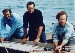 Quint (Robert Shaw), Brody (Roy Scheider), Hooper (Richard Dreyfuss)