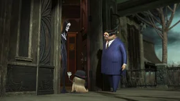 V.l.: Morticia Addams, It, Gomez Addams