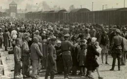 &bdquo;Selektion&ldquo; in Auschwitz &ndash; kleine Kinder und Frauen gelten als &bdquo;nicht einsatzf&auml;hig&ldquo; und werden abgesondert.