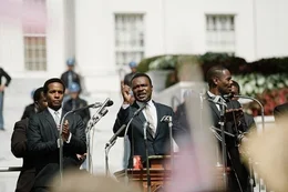 L-R: Andrew Young (Andr&eacute; Holland), Dr. Martin Luther King, Jr. (David Oyelowo) und Ralph Abernathy (Colman Domingo)