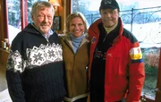v.li.: Dietmar Schönherr (Martin Bergmann), Kristina Sprenger (Karin Kofler), Toni Sailer (Rennleiter).