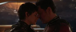 L-R: Evangeline Lilly als Hope van Dynel und Paul Rudd als Scott Lang.