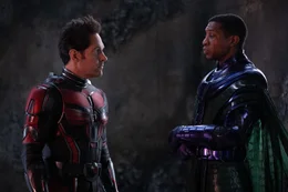 Scott Lang / Ant-Man (Paul Rudd, l.); Nathaniel Richards / Kang, der Eroberer (Jonathan Majors, r.)