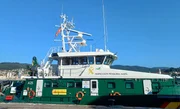 Guardia Civil ship docked in the port.