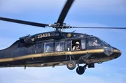 Nogales, Arizona, USA: Air & Marine blackhawk heliocopter. Immigrants trying the cross the border can be spotted from the air. When they are in danger of getting lost and dying of dehydration, Customs and border protection agents must find and save them.