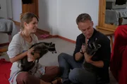 Es geht um Leben und Tod: Tierarzt Mark Weber (Marco Girnth) hilft seiner jungen Kollegin Filippa Furtado (Cristina do Rego) dabei, für das Überleben zweier kleiner Waschbären zu streiten.