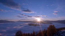 Sonnenaufgang vom Speiereck Blickrichtung Osten.