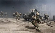 Im Norden der Landungsstelle wurde das 1. Regiment in ein Gefecht verwickelt und in einem mehrstündigen Kampf konnten die Japaner fast eine ganze amerikanische Kompanie aufreiben ...