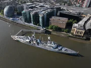 Die HMS Belfast ist auf der Themse in London, Vereinigtes Königreich, abgebildet. (National Geographic)