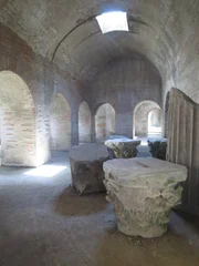 Pozzuoli, Campania, Italy - Ruins in the Hypogeum (underground) at the Pozzuoli Ampitheatre in Southern Italy Pozzuoli, Campania, Italy - Ruins in the Hypogeum (underground) at the Pozzuoli Ampitheatre in Southern Italy