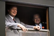 Willy Brandt und G&uuml;nter Guillaume auf Wahlkampfreise in Bamberg.