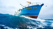 Chase boat photo of the Summer Bay out at sea.