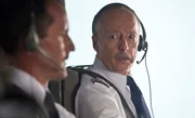 REENACTMENT: Captain Chesley Sullenberger (played by Chris Britton) asks FO Jeffrey Skiles (played by Patrick Stevenson) to extend the planes flaps in preparation for a ditching in New York's Hudson River. With neither engine running, the crew has little choice but to attempt this difficult maneuver.