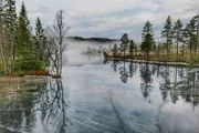 In strengen Wintern frieren die Fjorde schnell zu. Der Grund: Flüsse und Bäche speisen die Fjorde. Diese Süßwasserschicht legt sich wie ein Film über das Meerwasser und gefriert bereits bei null Grad Celsius. In strengen Wintern frieren die Fjorde schnell zu. Der Grund: Flüsse und Bäche speisen die Fjorde. Diese Süßwasserschicht legt sich wie ein Film über das Meerwasser und gefriert bereits bei null Grad Celsius.