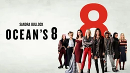 Ocean's 8 - Artwork - (v.l.n.r.) Constance (Awkwafina); Rose Weil (Helena Bonham Carter); Daphne Kluger (Anne Hathaway); Lou Miller (Cate Blanchett); Debbie Ocean (Sandra Bullock); Nine Ball (Rihanna); Amita (Mindy Kaling); Tammy (Sarah Paulson)